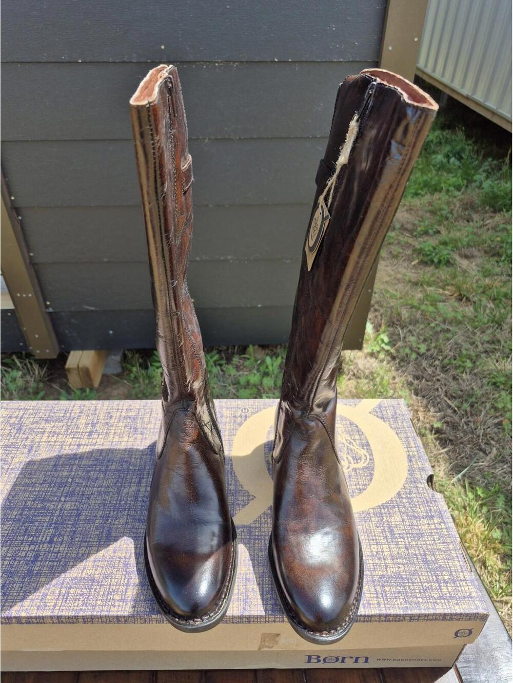 Born Women's Gibb High Shaft Boots - Leather, Wide Calf Size 7 New - $195 MSRP - Picture 2 of 10